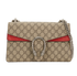 Small Dionysus GG Shoulder Bag, &pound;795, Handbags, Beige/Red, Canvas/Suede, Front view